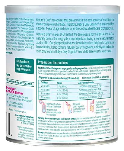 Baby&s Only Toddler Formula, Organic Lactorelief with DHAu0026ARA, 12.7oz- 6 Pack