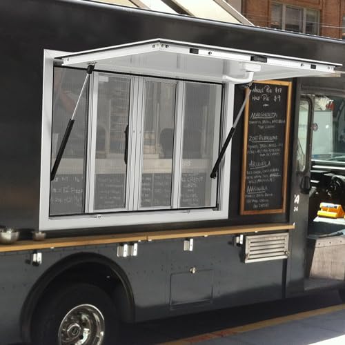 Concession Window 36"W x 36"H, Aluminum Alloy Food Truck Window, Concession Stand Window, Concession Awning Door Up to 85° Serving Window for Food Truck