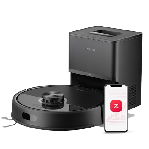 roborock Q5 Max+ Robot Vacuum with Self-Empty Dock, Upgraded from Q5+, 5500 Pa Suction, DuoRoller Brush, Hands-Free Cleaning for up to 7 Weeks, PreciSense LiDAR Navigation, App & Voice Control