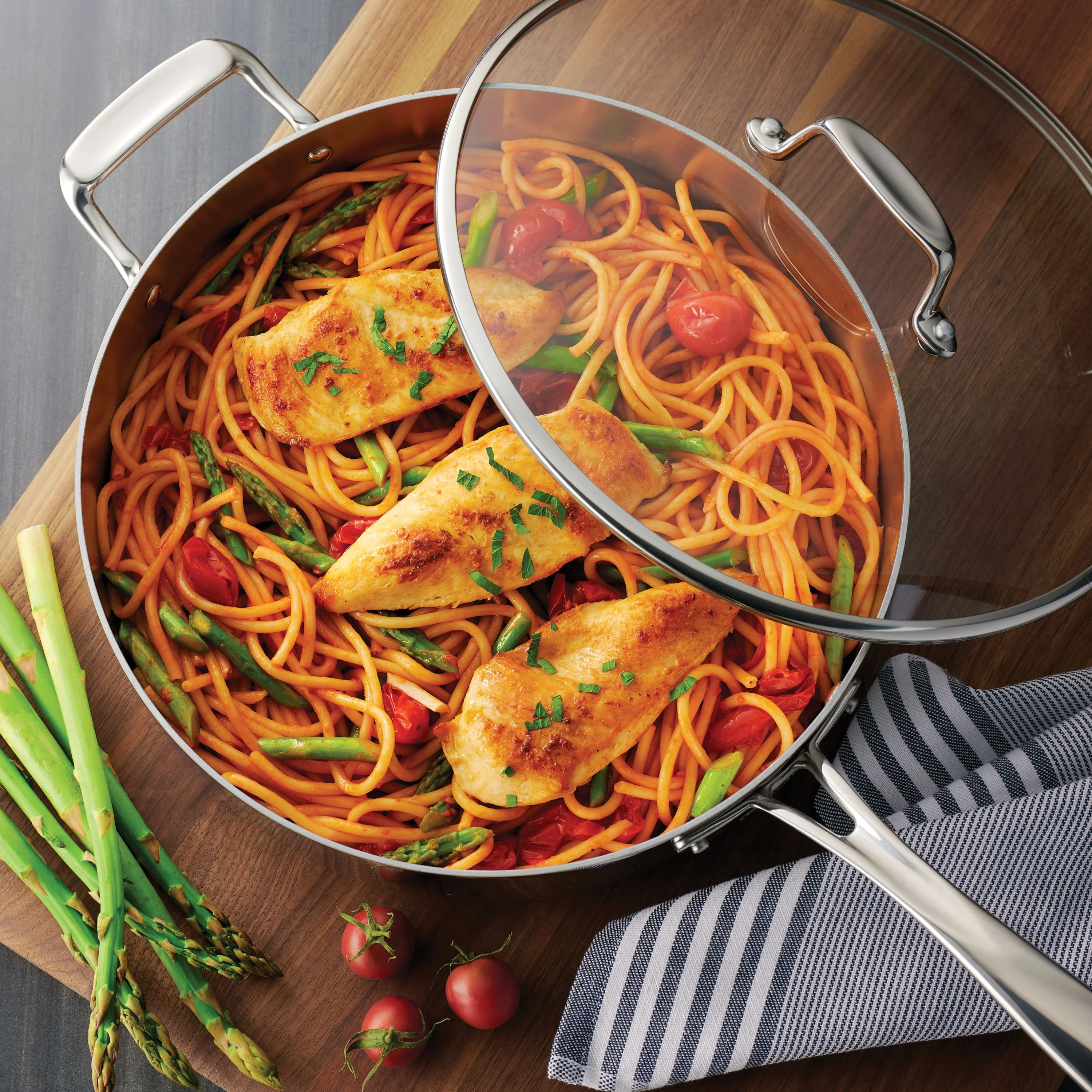 Tramontina 10-Piece Tri-Ply Clad Stainless Steel Cookware Set, with Glass Lids