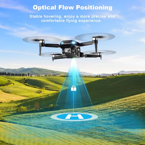 Drone with Camera, 2K HD FPV Drone with Brushless Motor, Altitude Hold, Gesture Selfie, 3D Flips, Waypoint Fly, One Key Take Off/Landing, Foldable Mini Drones for Adults and Beginners