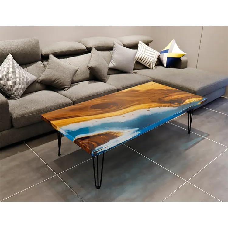 TUZECH River Table Epoxy Dining Table Resin Coffee Table Ocean Table Living Room Table Epoxy Table Top Home Décor Patio Table Conference Table Bar Counter (without Stand, 60 x 36 Inches)