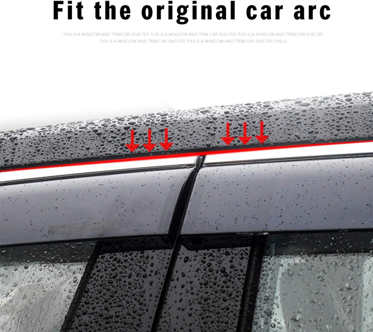 Side Window Deflectors for Audi Q5 2010-2018 4PCS Car Window Visor Sun Rain Smoke Vent Shade Tape-On Outside Visors