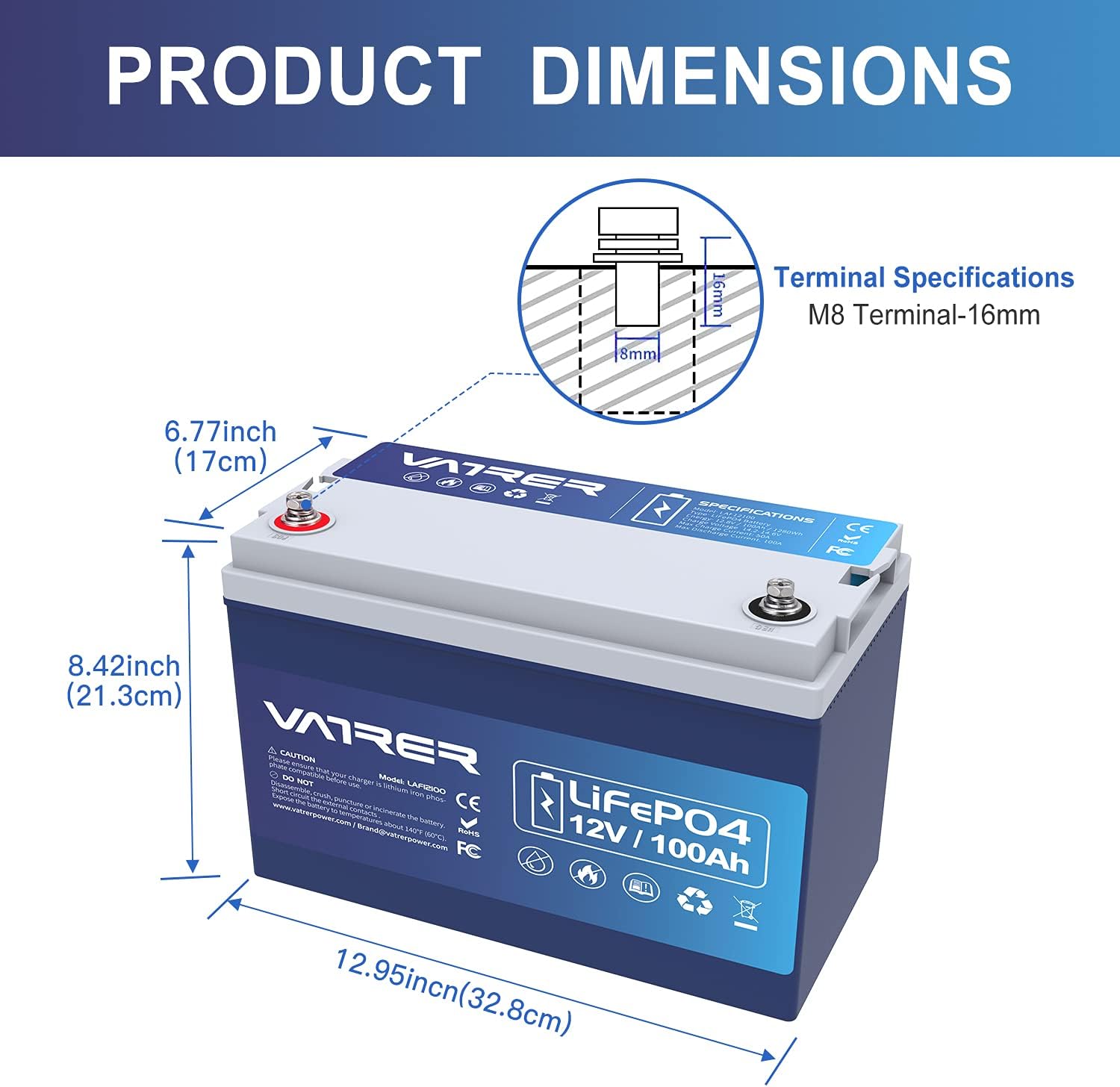 12V 200AH Lithium Iron LiFePO4 Deep Cycle Battery, Built-in 200A BMS, 2000+ Cycles Rechargeable Lithium Ion Battery, Perfect for RV/Camper, Solar, Marine, Overland/Van, and Off Grid Applications