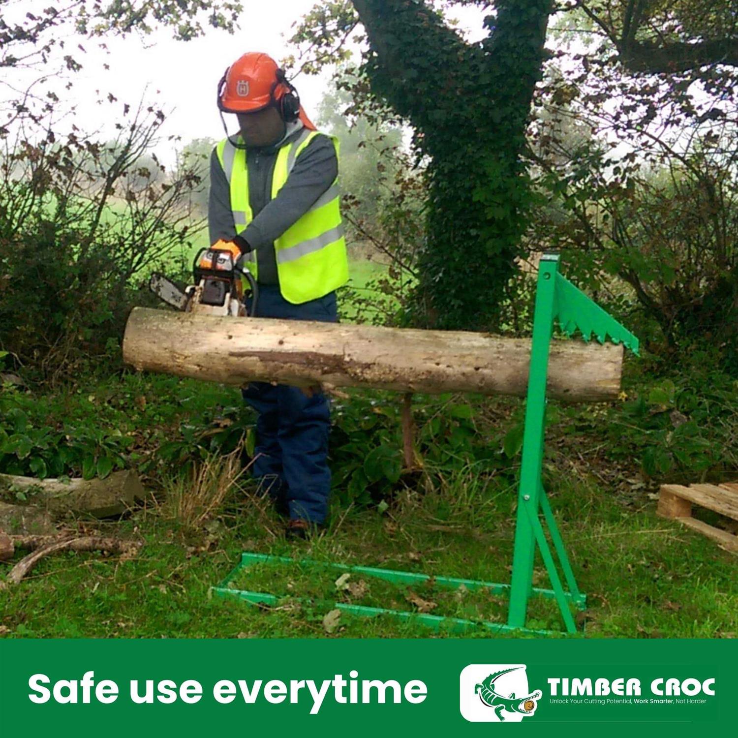 Timber Croc Logging Saw Horse Steel Log Holder for Cutting Wood