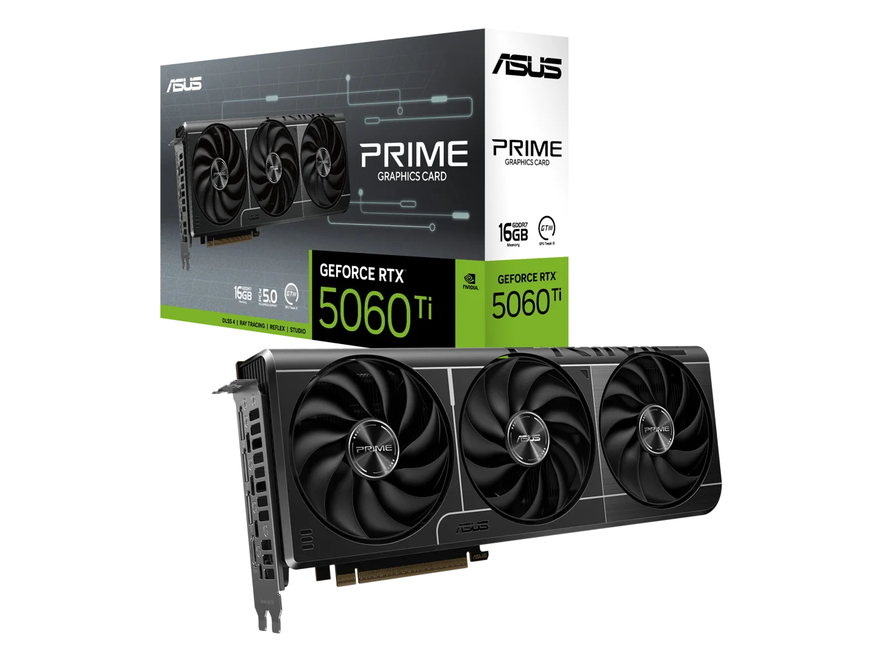 ASUS PRIME GeForce RTX 5060 Ti 16GB - Graphics card - GeForce RTX 5060 Ti - 16 GB GDDR7 - PCI Express 5.0 - 3 x DisplayPort, HDMI