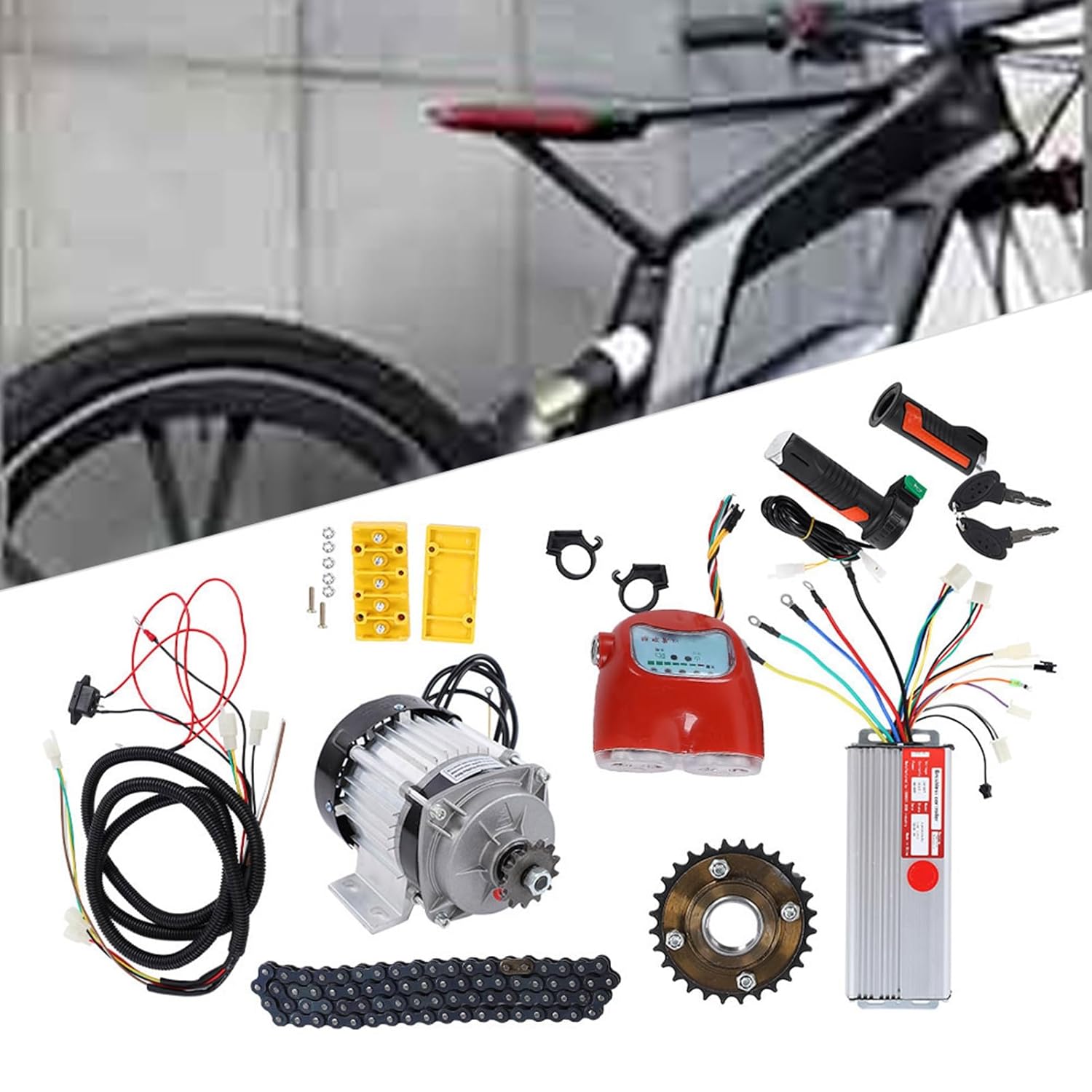 48V 800W DC Brushless Motor Kit, Aluminum Alloy Electric Bike Tricycle Scooter Conversion Kit, DIY Motor Conversion Kit, Ideal for Electric Tricycle, Rickshaw, Bicycle