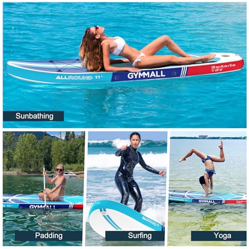 Paddle Board, Inflatable Stand Up SUP Paddle Boards for Adults & Youths of All Skill Levels, Wide & Non-Slip Deck Design Blow Up Paddleboards with Premium Accessories & Storage Bag