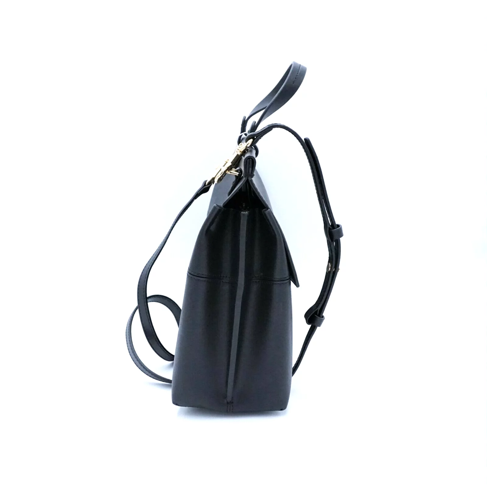 Tory Burch 66285 Black Leather With Gold Hardware Women's T Satchel Bag