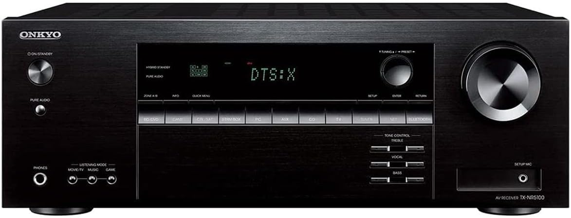 Onkyo TX-NR5100 7.2 Channel Network A/V Receiver (2021), Black (Renewed)