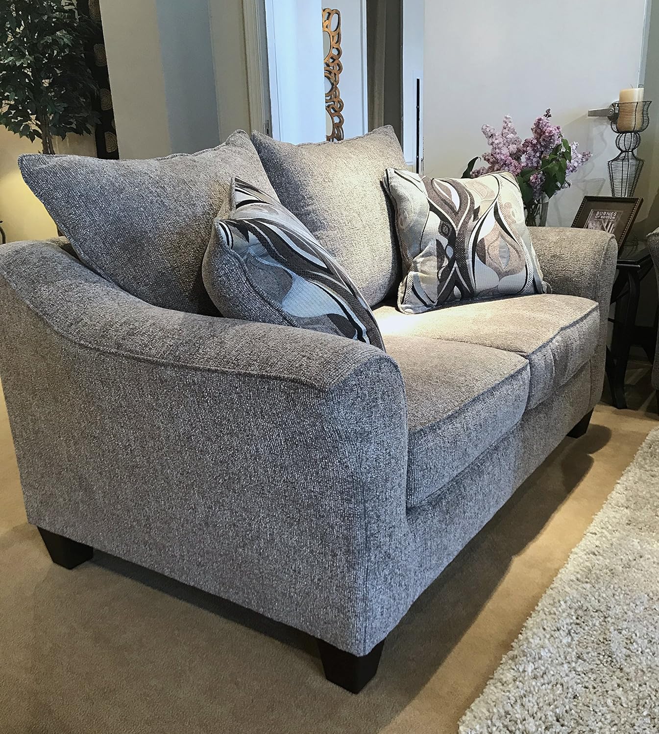 Roundhill Furniture Pillowback Loveseat