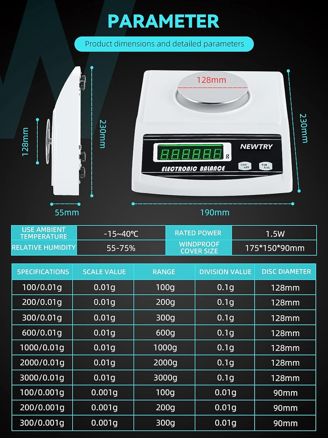 NEWTRY 1000g/0.01g Electronic Fabric GSM Scale Digital Textile Weight Balance With a 0-2mm Disc Sampler Cloth Cutter for Textile Paper Non-woven Fabrics (110V scale + sampler)