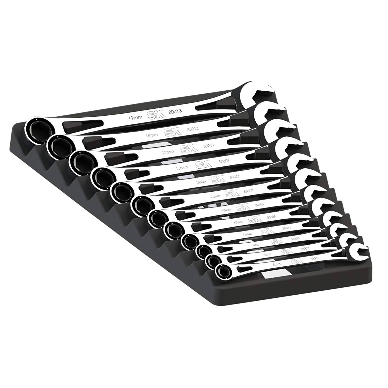SK Hand Tool 80019 12 PC Metric X-Frame Ratcheting Wrench Set