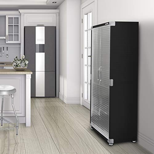 Seville Classics UltraHD Solid Steel Lockable Metal Storage Cabinet Locker Organizer, w/Adjustable Shelves for Garage, Warehouse, Office, Classroom, Granite, 48" W x 24" D x 72" H