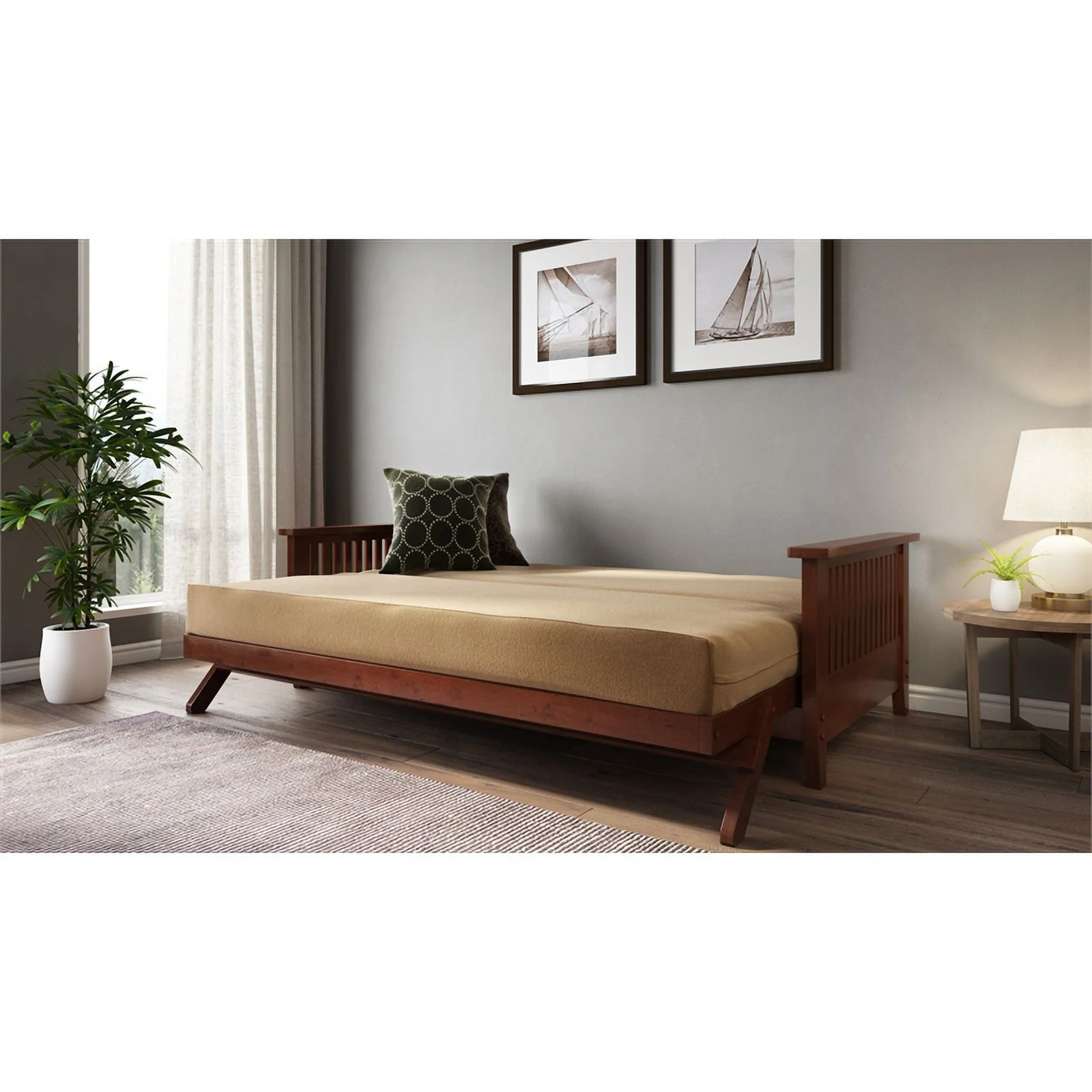 The Denali all wood Futon Frame in Warm Cherry Color