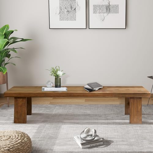 Japanese Floor Table Low Table for Sitting on The Floor，Japanese Dining Table Solid Wood Modern Coffee Table for Living Room,Dining Room,Tea,Tatami Altar Table (100cm)