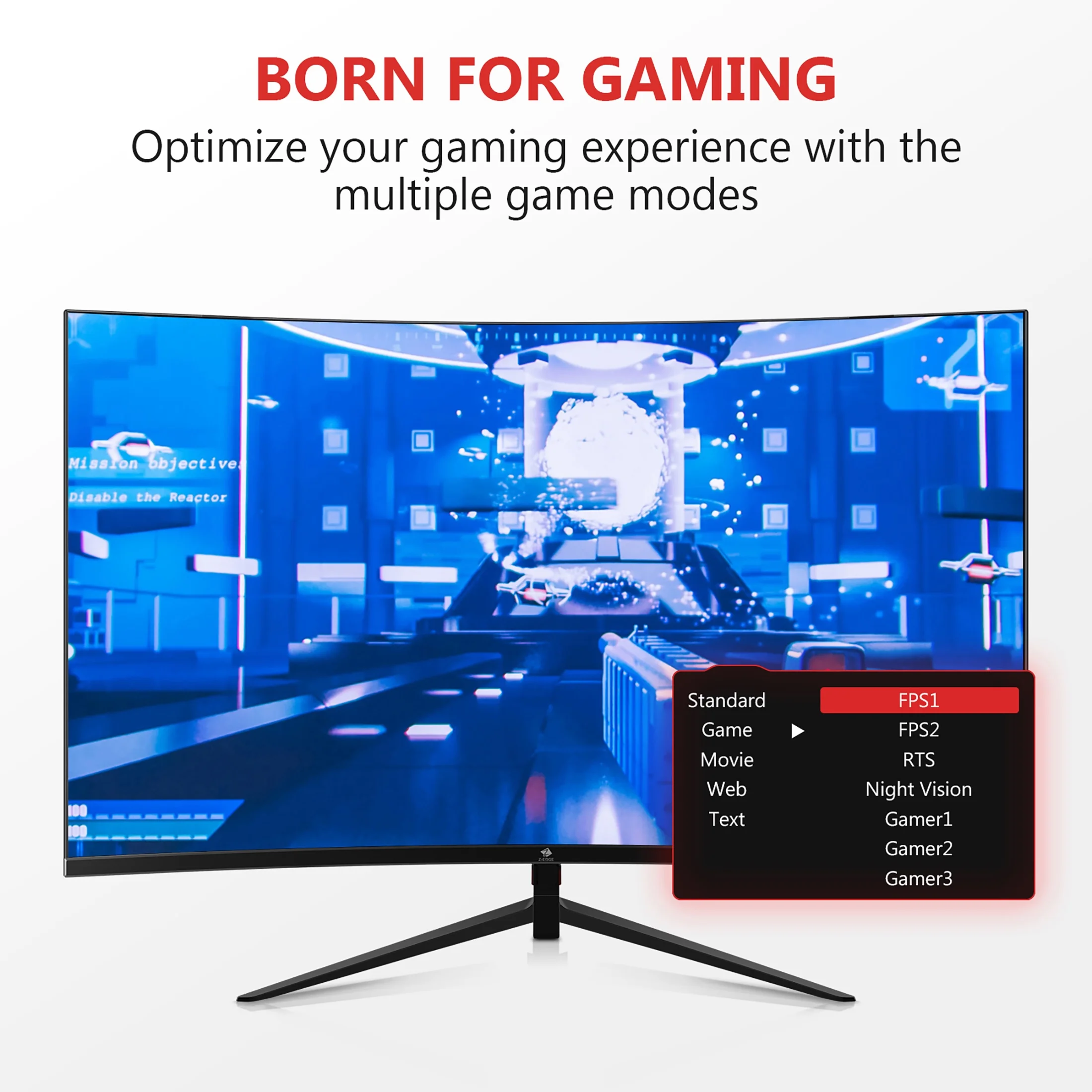 Z-EDGE UG27P 27-Inch Curved Gaming Monitor 240Hz 1ms Full HD 1920x1080 LED Monitor HDMI DP Port