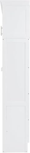 MERITLINE Queen Horizontal Murphy Bed Cabinet with Storage Bookcase Shelves and Charging Station,Wood Folding Grey Murphy Wall Bed for Adult