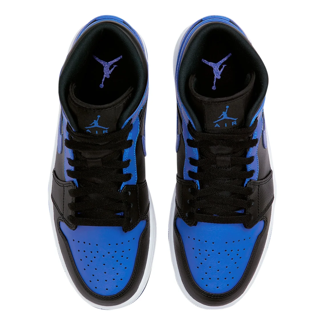 Men's Jordan 1 Mid "Royal" Black/Hyper Royal-White (554724 077) - 9