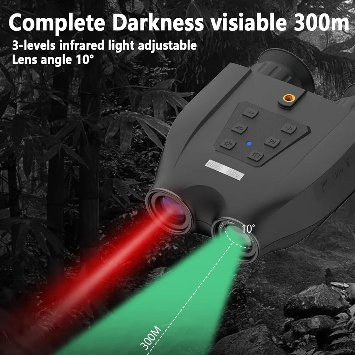 Night Vision Goggles Head Mounted, Digital Infrared Night Vision Binoculars, Military Tactical Goggles for Helmet with 8X Digital Zoom for Camping and Surveillance