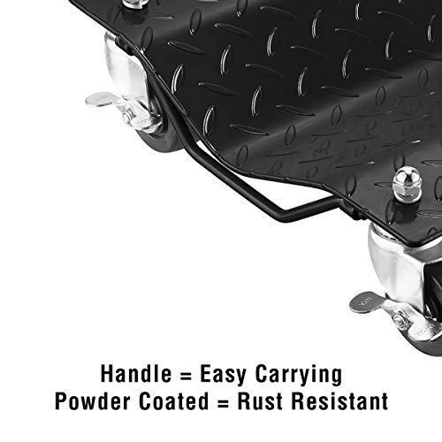 Car Dolly Set of 4 - Under Vehicle Tire Skates with Heavy-Duty Roller Wheel Casters - For Moving, Positioning Vehicles or Boats by Pentagon (Black)