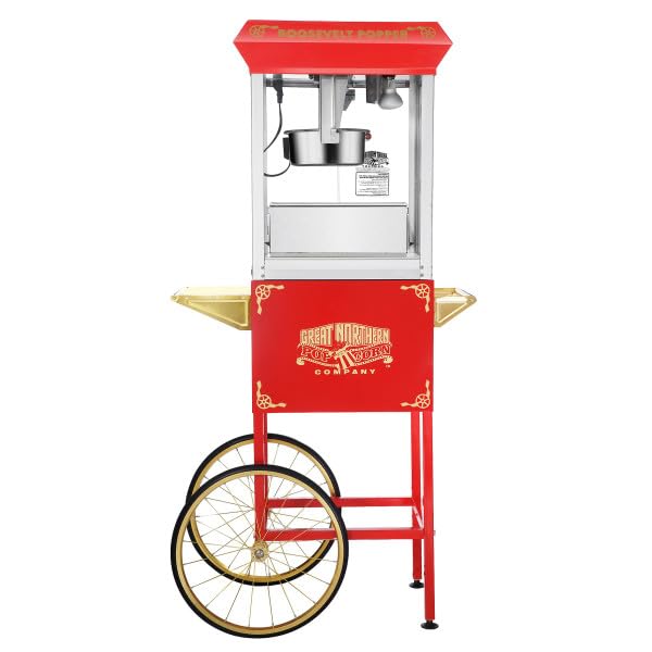 6010 Great Northern Red 8oz Roosevelt Antique Countertop Style Popcorn Popper Machine
