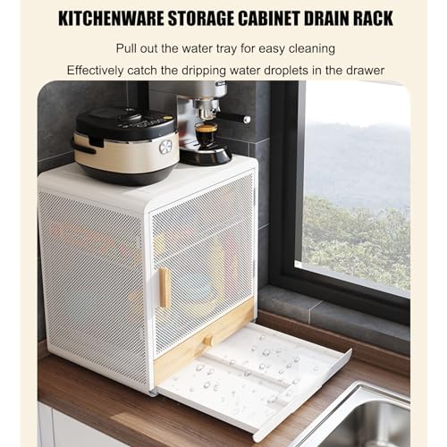 Kitchen Pantry Cabinet Countertop Storage Cabinet, Freestanding Utility Cupboard Dining Compact Shelving Sideboard, Multi purpose Organizer Mini Cabinet for Spice Seasoning Bottles Dishes Bowls