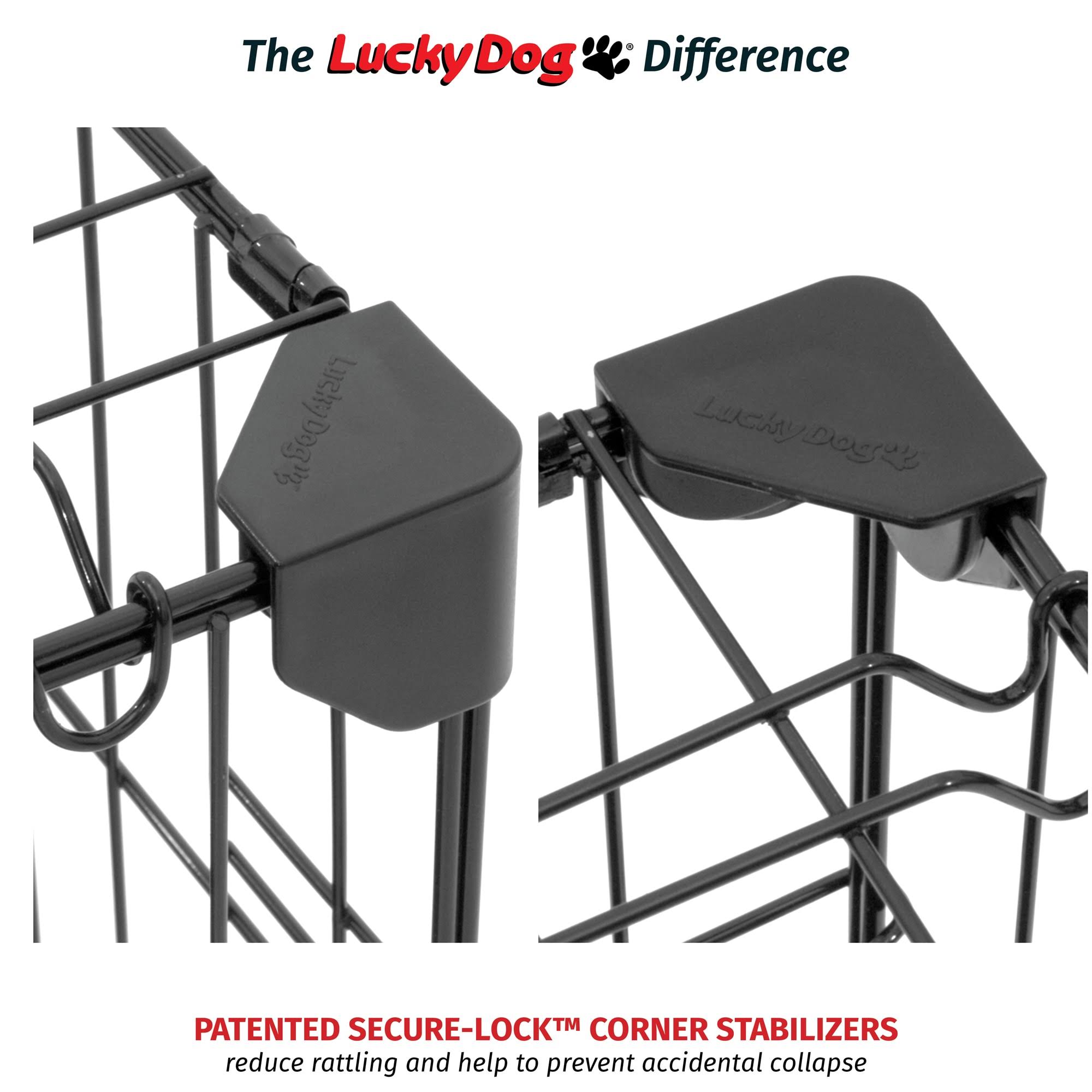 Lucky Dog Sliding Double Door Wire Dog Crate, 36 inch