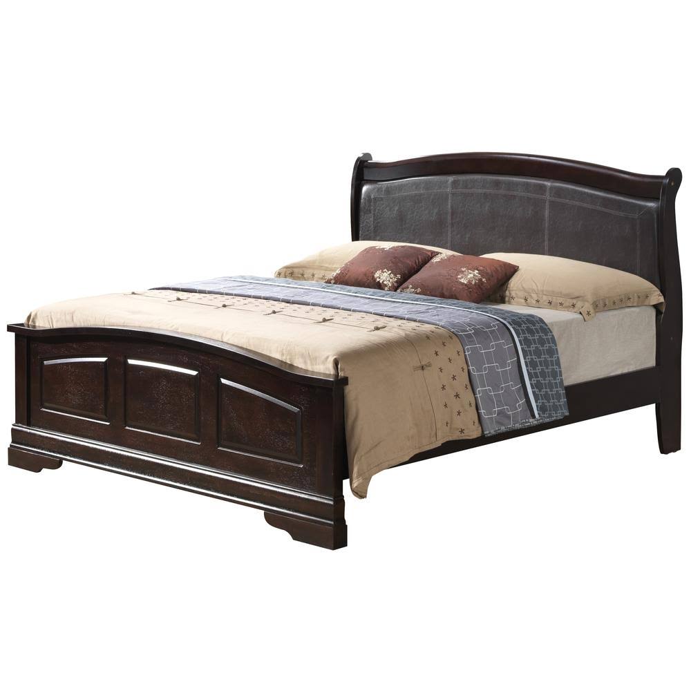 Glory Furniture Louis Phillipe Queen Panel Bed in Cappuccino - G3125C-QB2