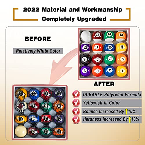 Premium Billiard Balls Pool Table Accessories 2-1/4" Regulation Size 16 Pool Balls Billiard Set