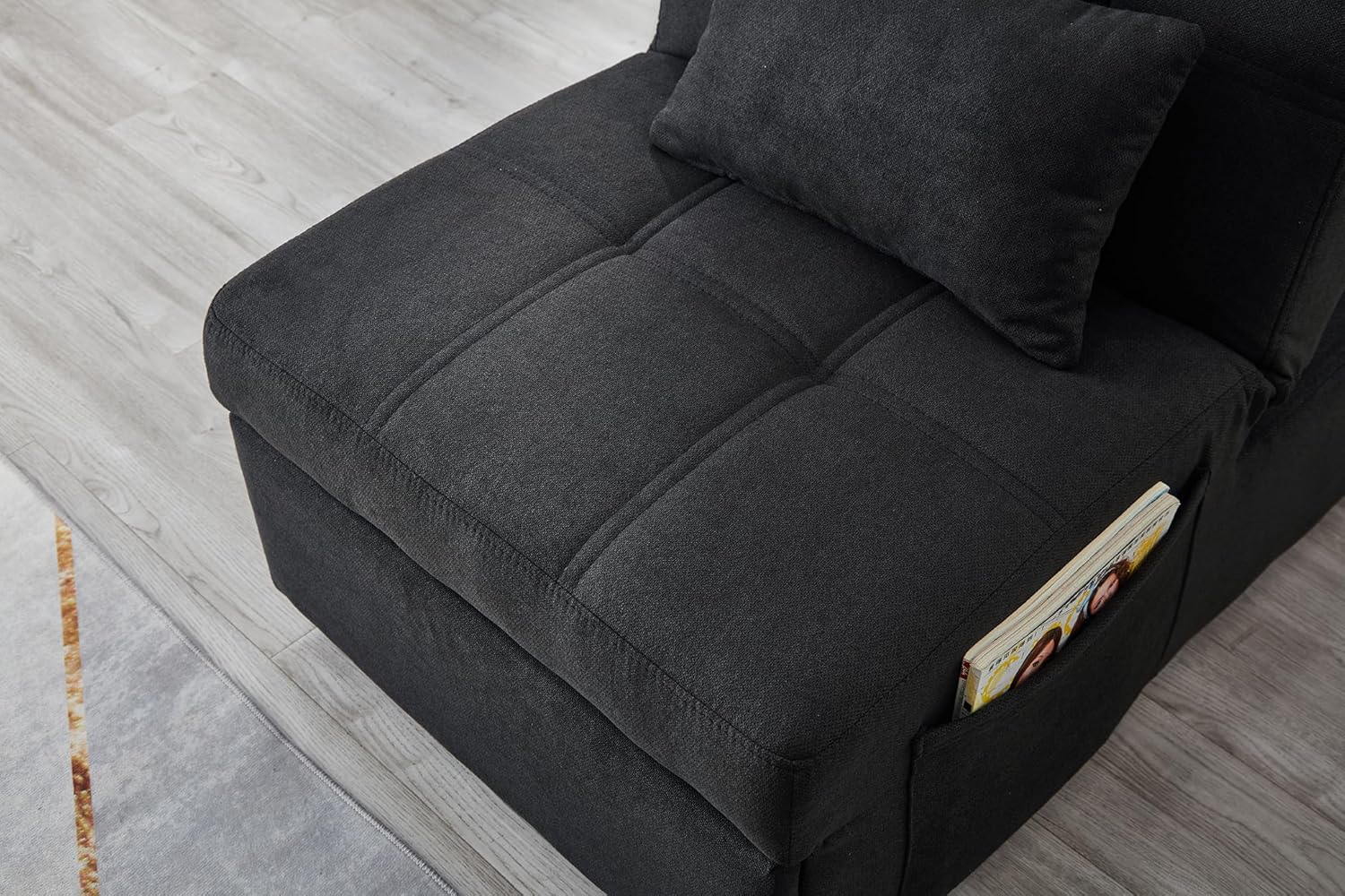 Sleeper Chair Bed Convertible Chairs,Fold Out Single Sofa Bed,4 in 1 Function, Work as Ottoman, Chair,Sofa Bed and Chaise Lounge for Small Space Living