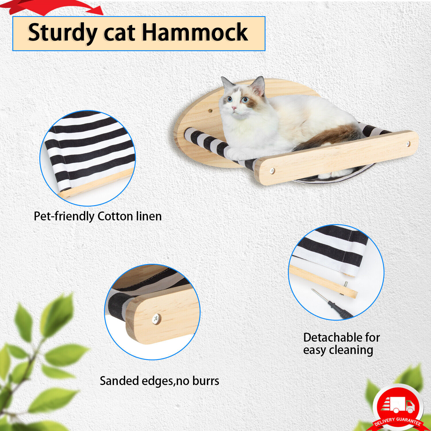 5PCS Cat Climbing Frame Wall Mounted Cat Scratching Post Wooded Jumping Platform