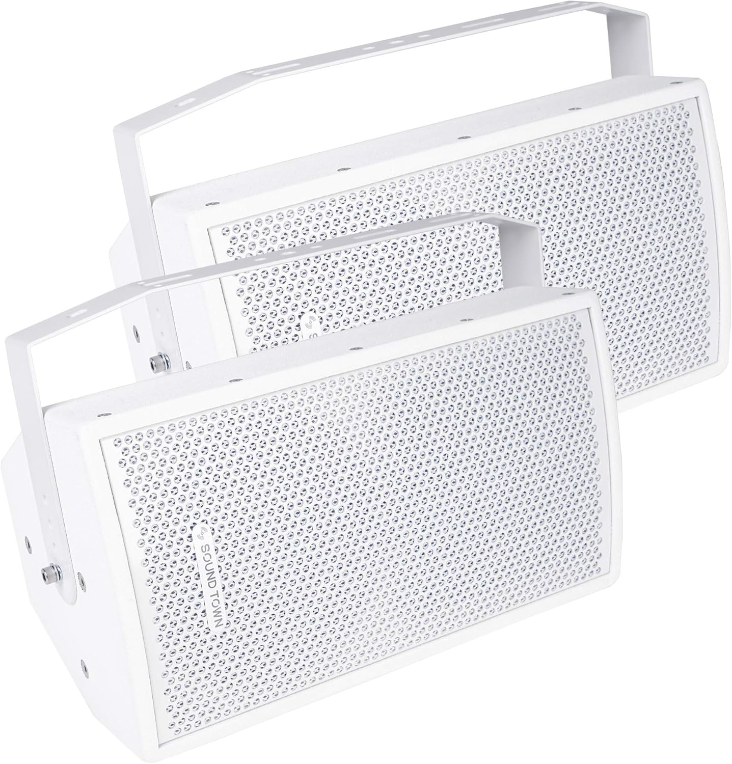 Sound Town Pair of CARME Series Dual 8 2-Way Passive Professional Loudspeaker, Black with Compression Driver and U Bracket for Installation, Live Sound, Karaoke, Bar, Church (CARME-U208B-PAIR)
