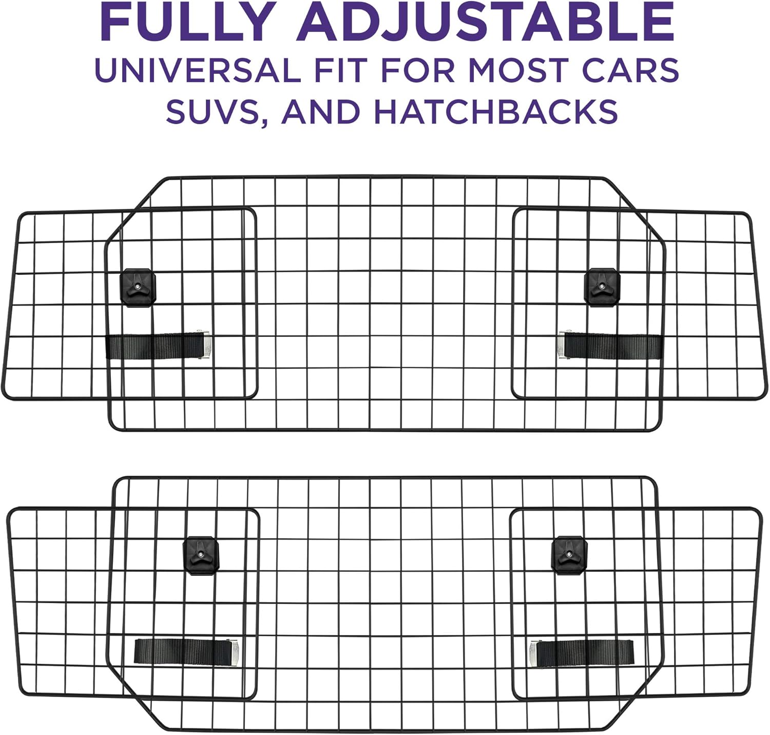 Pawple Dog Car Barrier for SUV's, Cars & Vehicles, Trucks, Adjustable Large Pet Barrier, Heavy-Duty Wire Mesh- Universal Fit Vehicles Divider