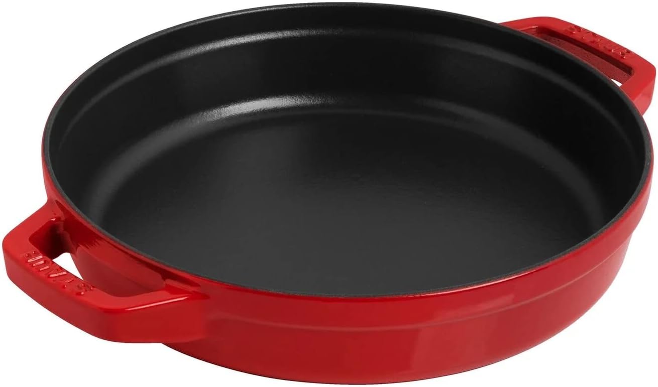 STAUB La Cocotte 3-Piece Round Cast Iron Saucepan Set Cherry Red