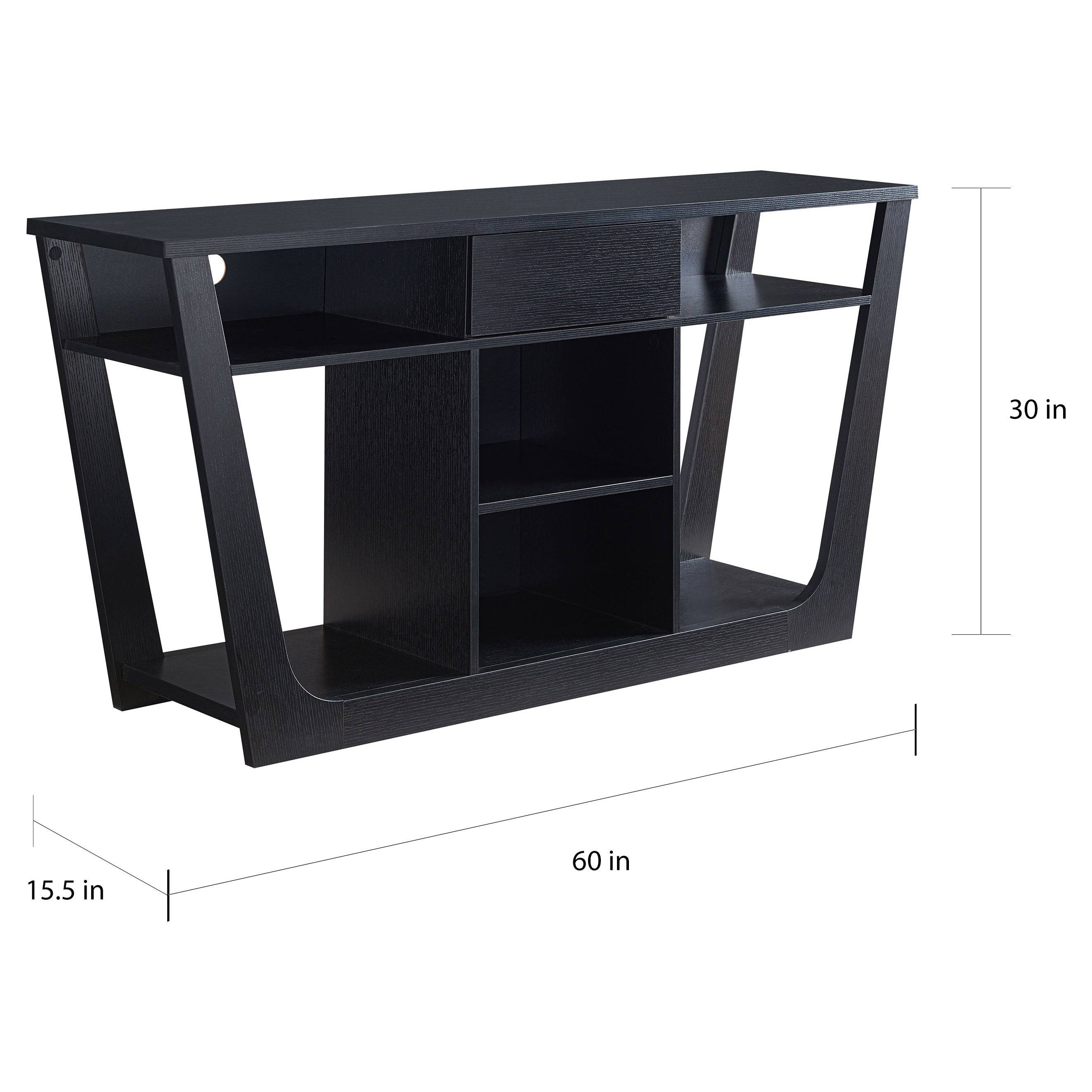 Furniture of America Dionte Modern 60-Inch Open-Shelf TV Stand - White Oak