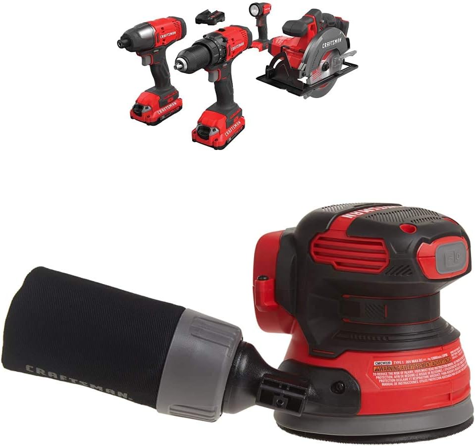 CRAFTSMAN V20* Cordless Drill Combo Kit, 4 Tool (CMCK401D2)