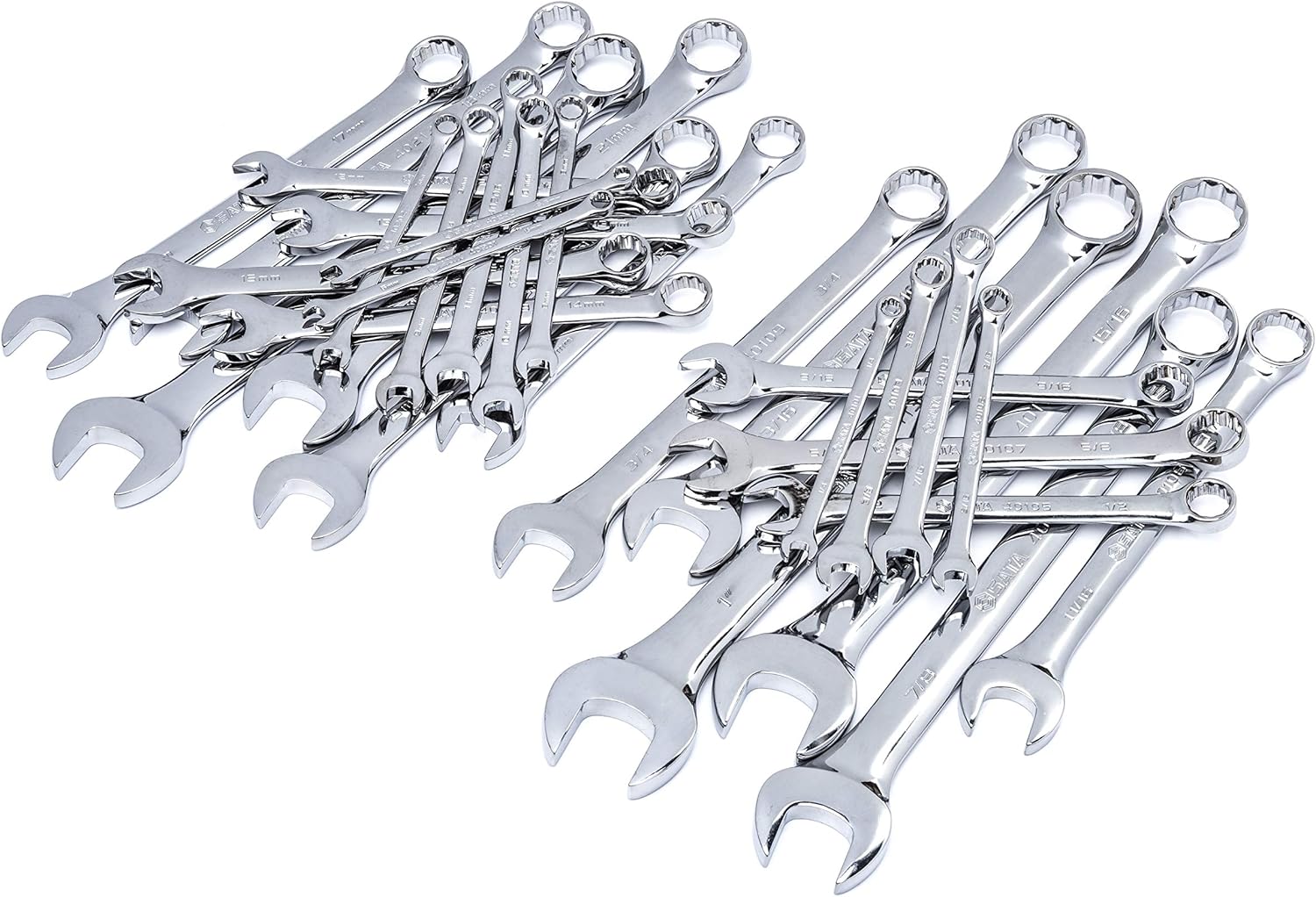 SATA 23-Piece Full-Polish Metric Combination Wrench Set with Offset Box Ends and a Durable Tool Roll - ST09027SJ