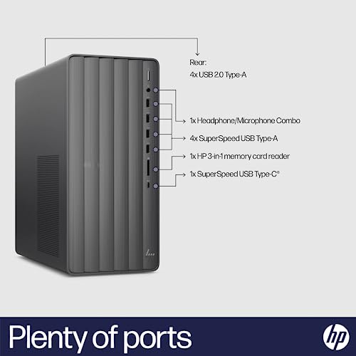 HP Newest Envy i5 Tower Desktop, Intel i5-13400 Processor(Beat Intel i7-1255U), 32GB RAM, 1TB SSD, Wi-Fi 6, HDMI, RJ-45, SD Card Reader, Windows 11 Home, Wired Keyboard & Mouse