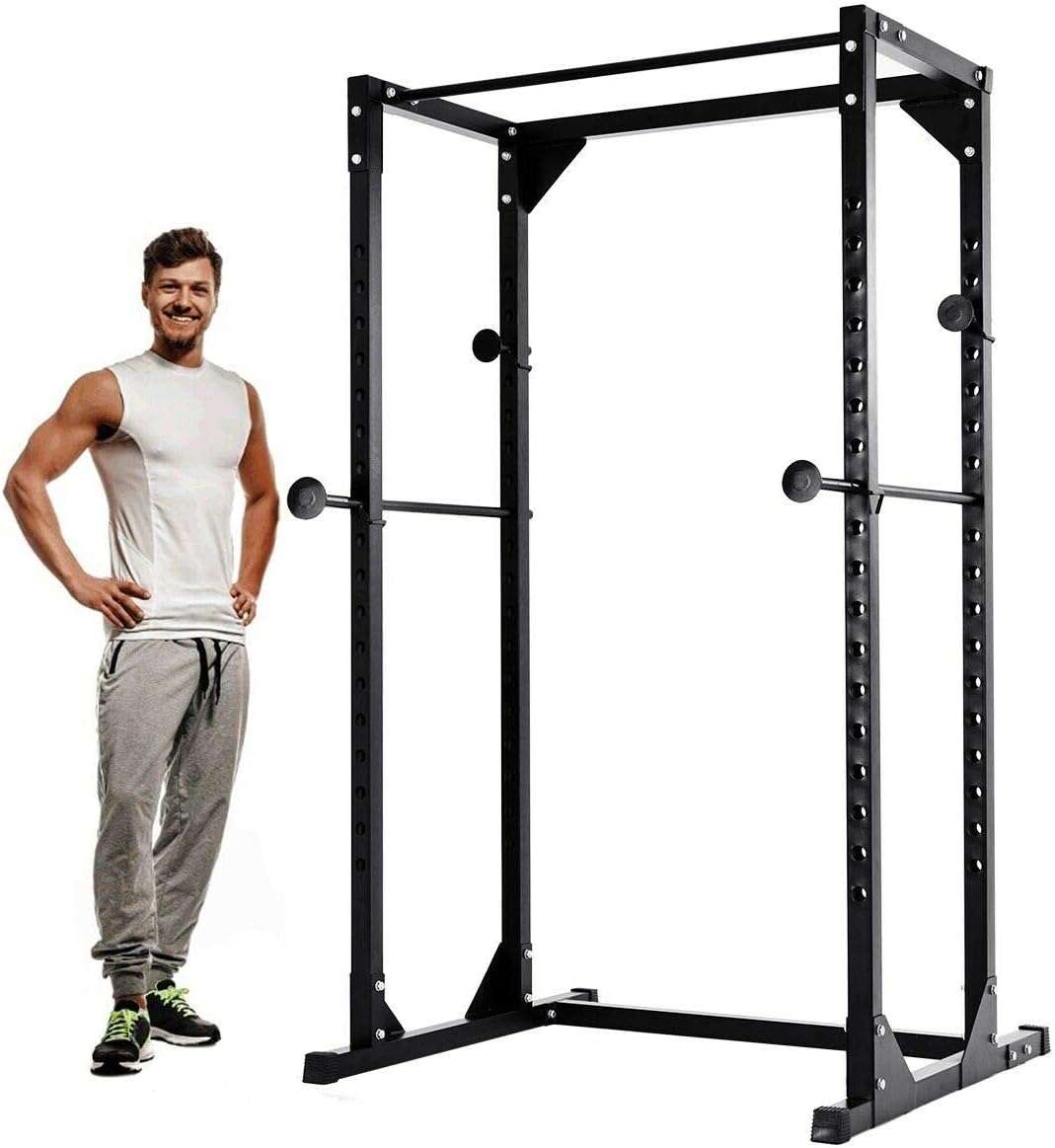 Goplus Power Rack Heavy Duty Adjustable Power Cage Multi-Function Fitness Squat Cage for a Complete Home Gym, Strength Training and Muscle Building
