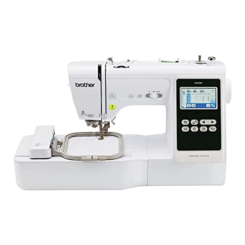 Brother SE600 Sewing and Embroidery Machine, 80 Designs, 103 Built-In Stitches, Computerized, 4" x 4" Hoop Area, 3.2" LCD Touchscreen Display, 7 Included Feet