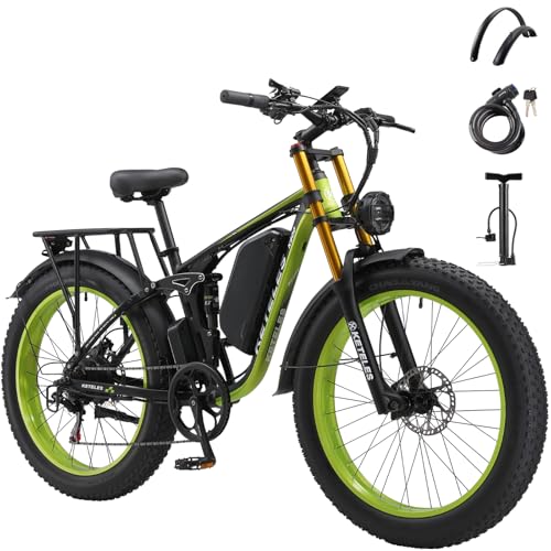 Electric Bike for Adults, 4000W Peak Power 26” Fat Tire Ebike, 34MPH AWD Dual Motor Electric Bicycles, 48V 23AH Removable Battery Fast Dual Hydraulic Brakes Electric Mountain Bike