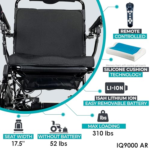 Majestic IQ-9000 Auto Recline Electric Wheelchairs for Adults,Foldable Lightweight Electric Wheelchair,Light Weight Wheelchairs for Seniors