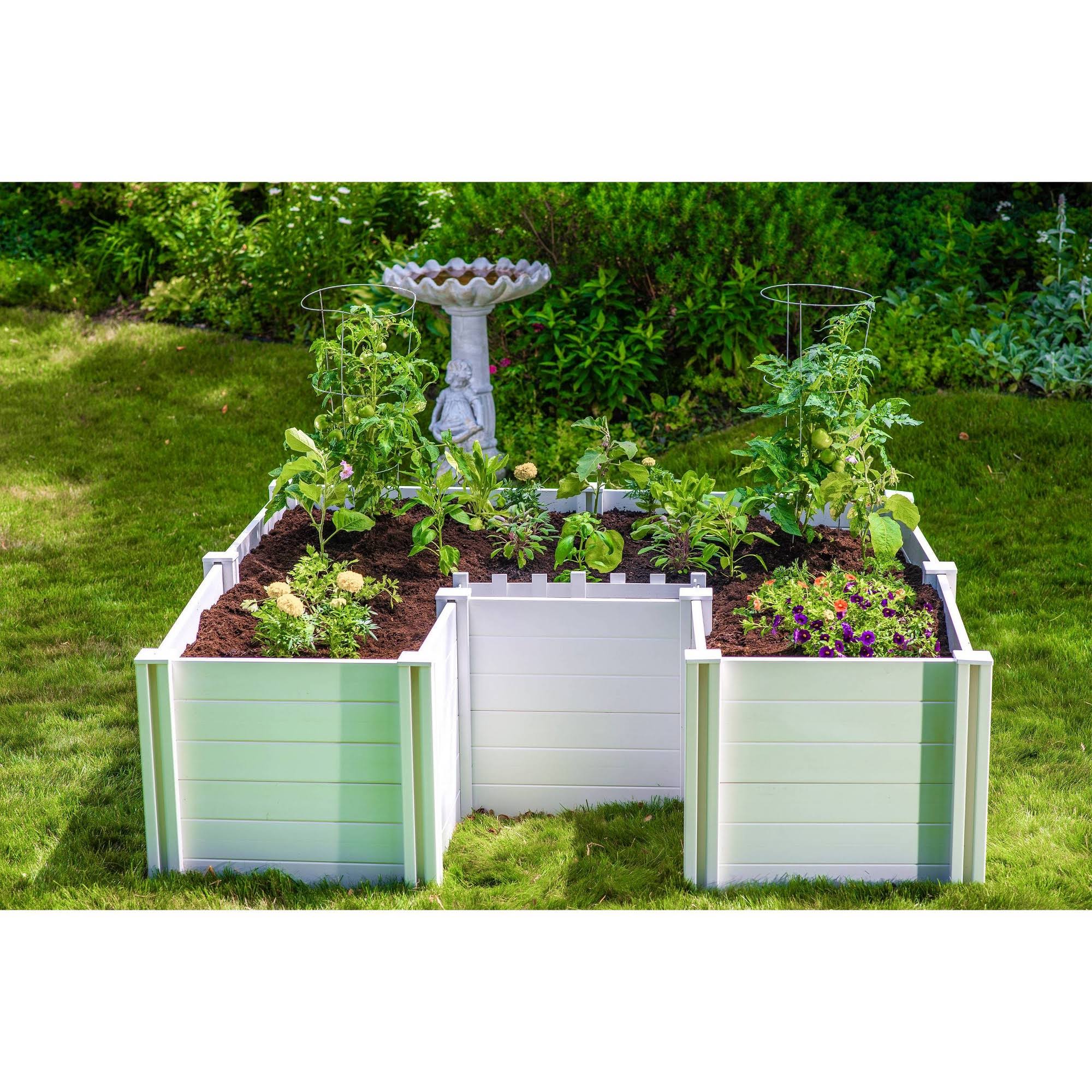 22.5x22 Vinyl Keyhole Classic Raised Garden Bed White - Vita