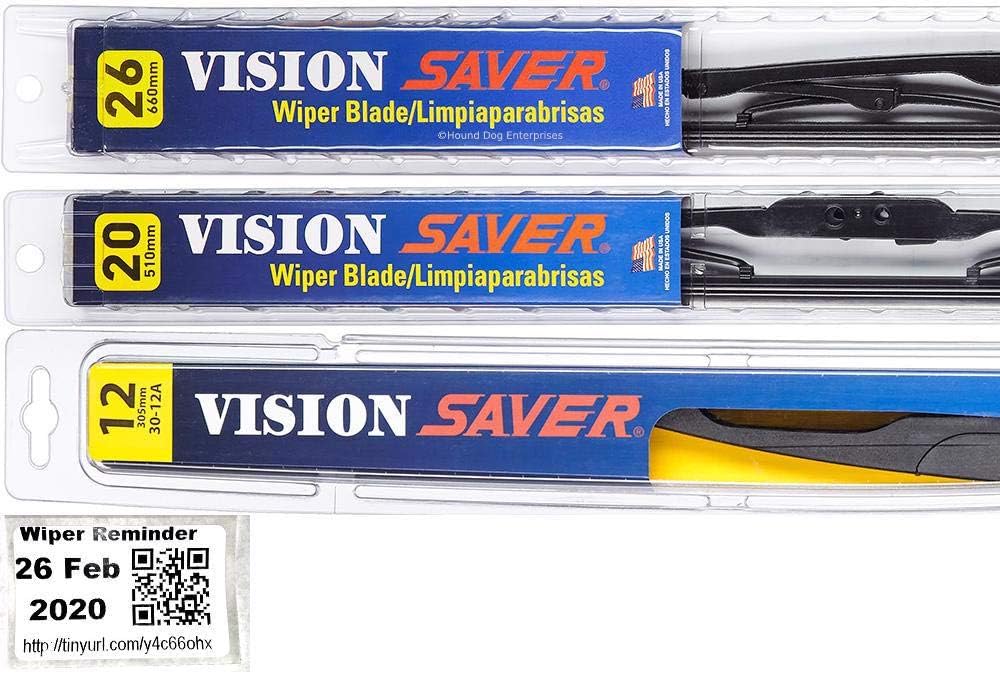 Windshield Wiper Blade Set/Kit/Bundle for 2008-2019 Toyota Highlander - Driver, Passenger Blade & Rear Blade & Reminder Sticker (Vision Saver with Vision Saver Rear) Pack of 2