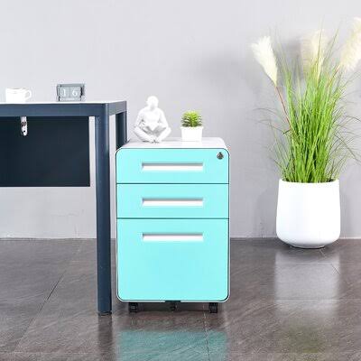 3 Drawer Mobile Pedestal Inbox Zero Color: Gray