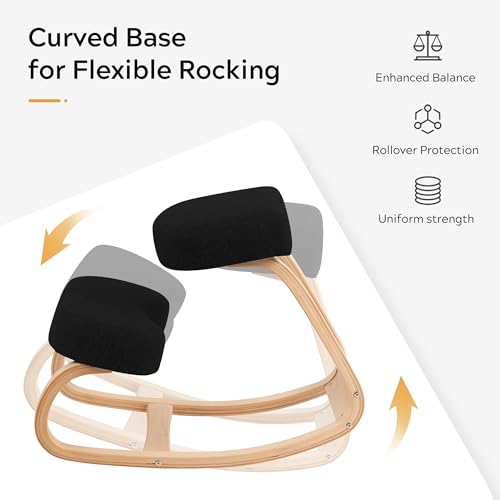 Ergonomic Kneeling Chair,Adjustable Kneeling Desk Chair for Desk with Cushion,Posture Kneeling Chair for Relieving Neck and Back Pain,Kneeling Office Chair for Office Home.