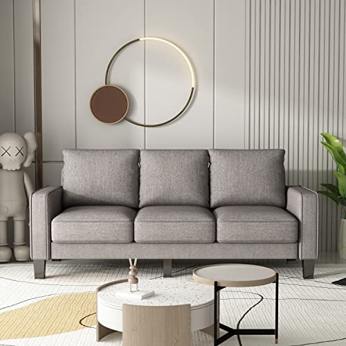 Modern Living Room Furniture Sofa, Multiple Combination Set Sofa, Linen Fabric Upholstered Modern Recliner Sofa, with Storage Space for Apartment Bedroom Office (Beige 2-Seater)
