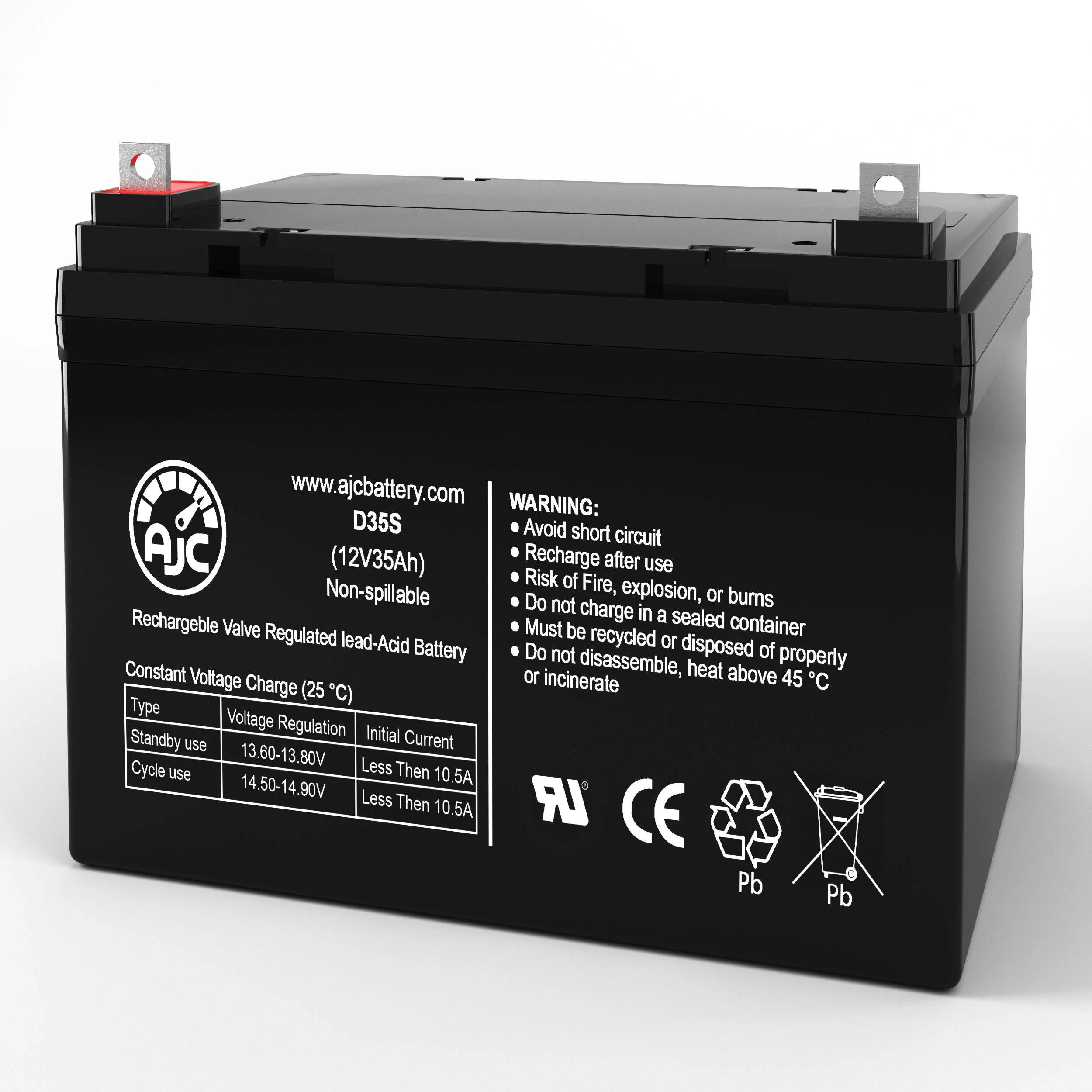 Merits P326A Vision Sport Power Chair 12V 35Ah Wheelchair Battery - This Is an AJC Brand Replacement