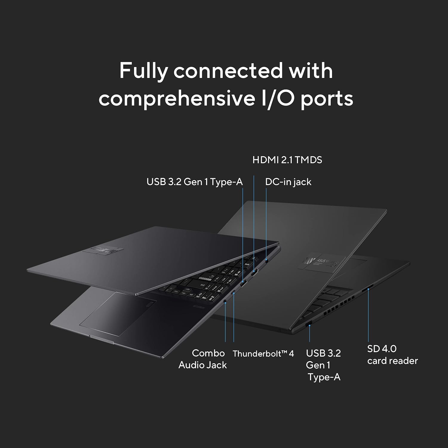 ASUS Vivobook 16X OLED Laptop, 16” 3.2K 120Hz Display, Intel Core i9-13900H CPU, NVIDIA Geforce RTX 4050 GPU, 16GB RAM, 1TB SSD, Windows 11 Home, Indie Black, K3605VU-ES94